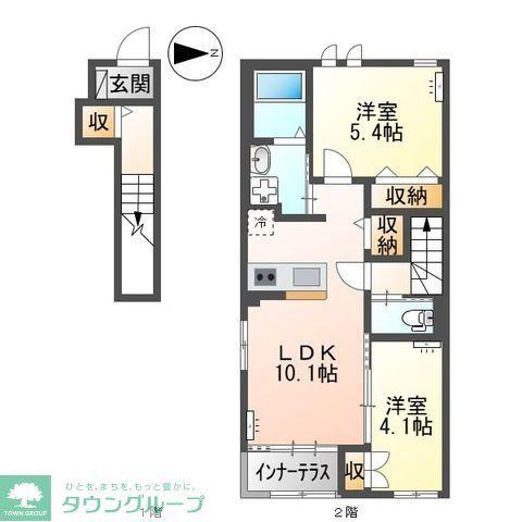 エルシオンII(2LDK/2階)の間取り写真