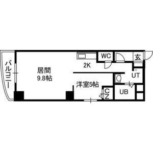 プルミエール札幌(1LDK/5階)の間取り写真