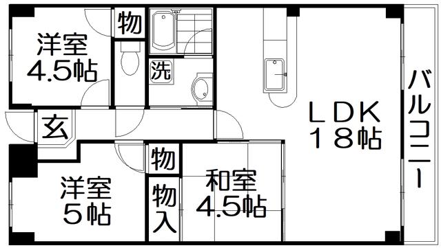 カームウィング(4LDK/2階)の間取り写真