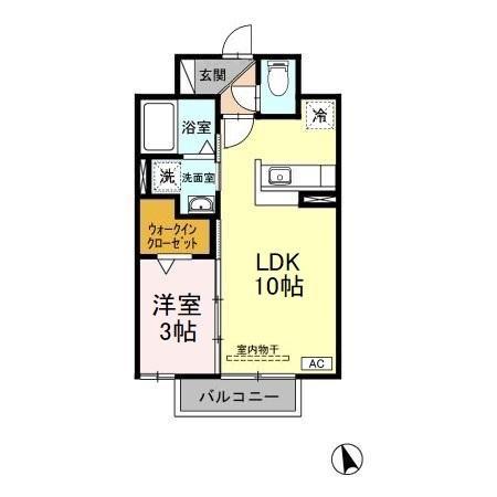サンモールティーエム(1LDK/2階)の間取り写真