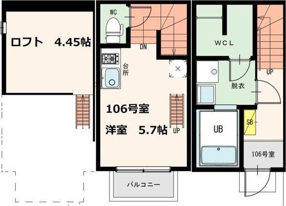 LESPACE CHOUETTE(1K/1階)の間取り写真