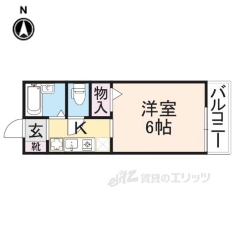 フルール22(1K/1階)の間取り写真