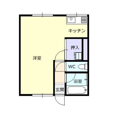 コーポ千歳山(1K/2階)の間取り写真