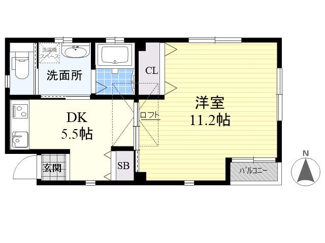 マイホーム鶴見(1DK/3階)の間取り写真