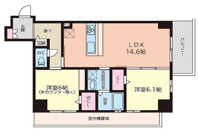 TGボナール浅川台 B棟(2LDK/8階)の間取り写真