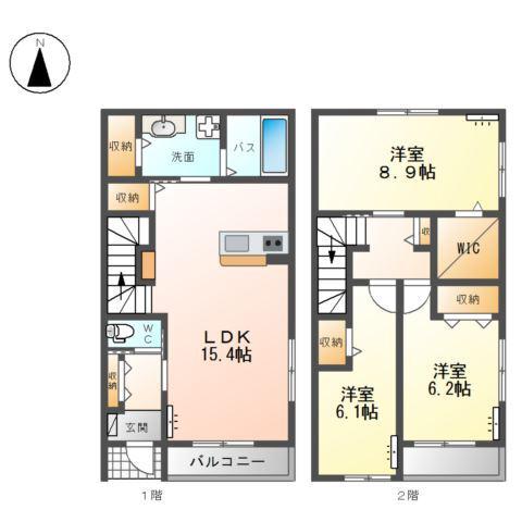 島立アパート工事(3LDK/1階)の間取り写真
