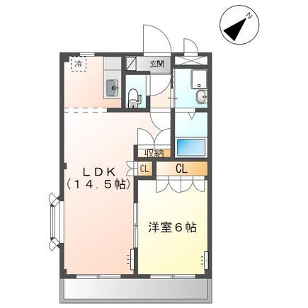 ハーブハウス(1LDK/2階)の間取り写真