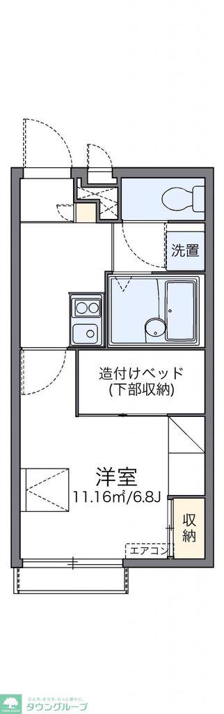レオパレス坂之台ビレッジ(1K/2階)の間取り写真