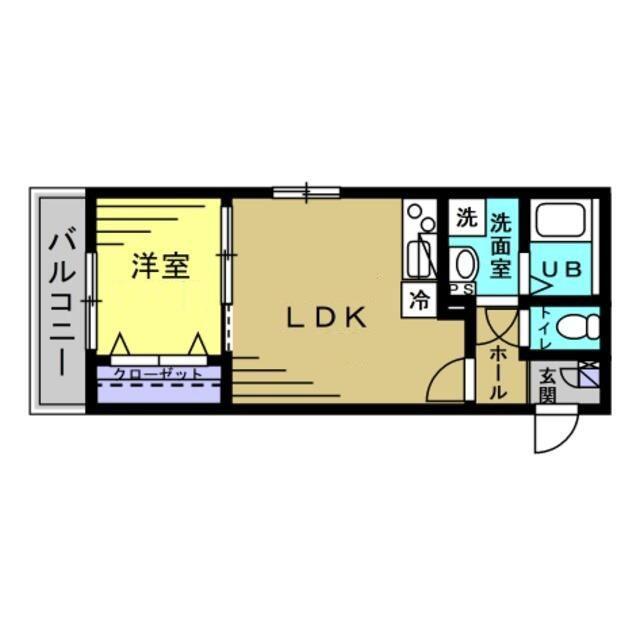 AJ草加ウエストII(1LDK/3階)の間取り写真