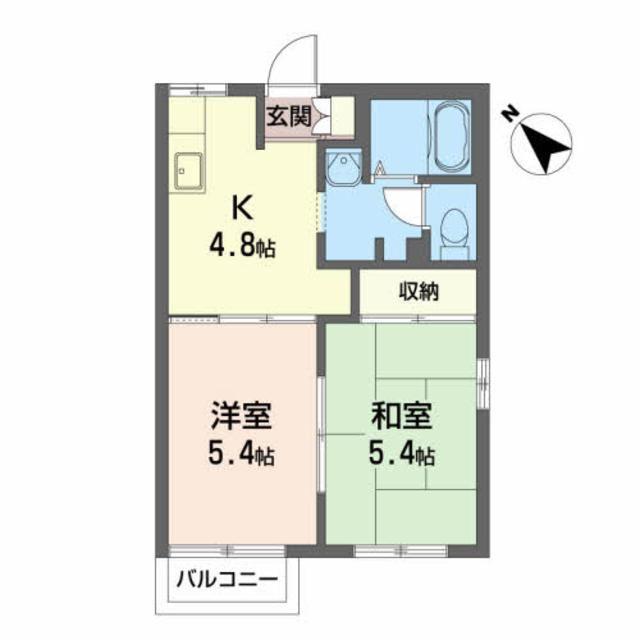 ディアスZENC(2K/2階)の間取り写真