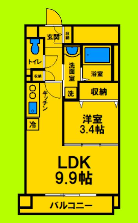 フジーディア・ミュ・リッヒ(1LDK/7階)の間取り写真