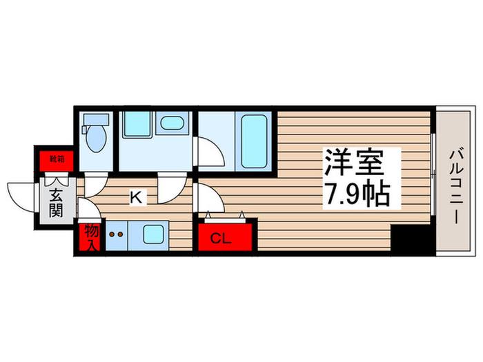 ラグゼナ松戸(1K/10階)の間取り写真