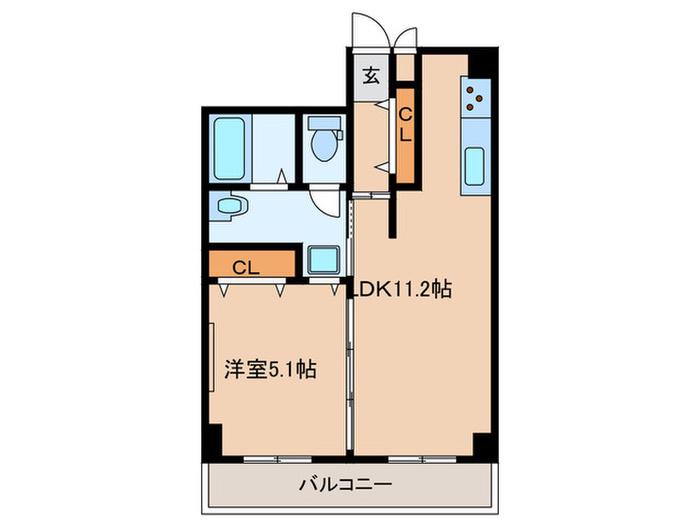 ドミニアムパレス東洋(1LDK/5階)の間取り写真