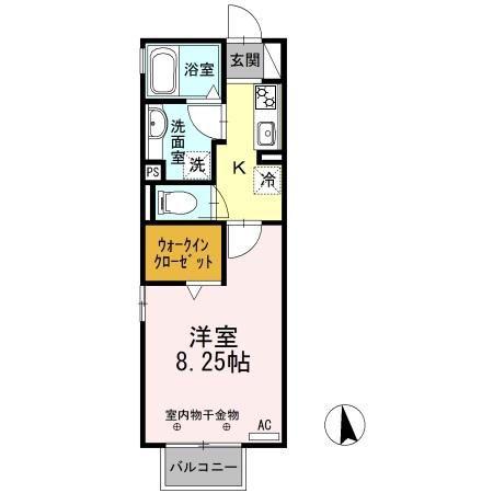プレジオ大井II(1K/2階)の間取り写真