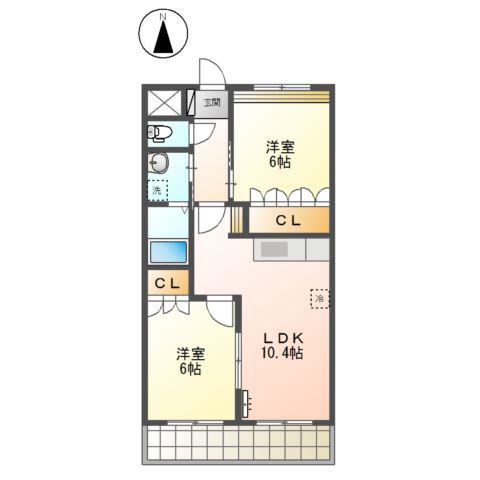 サンコート南(2LDK/2階)の間取り写真