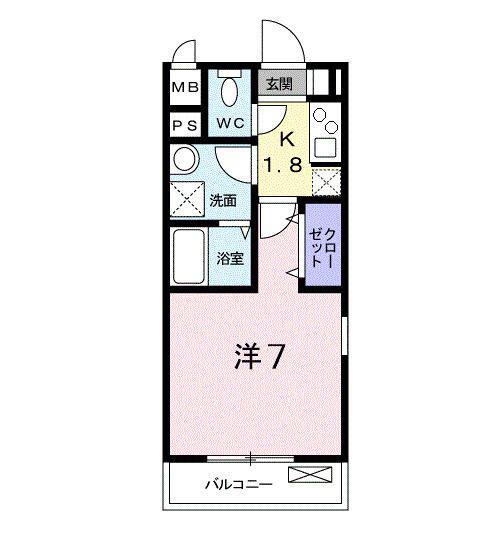 YNハイムII(1K/1階)の間取り写真