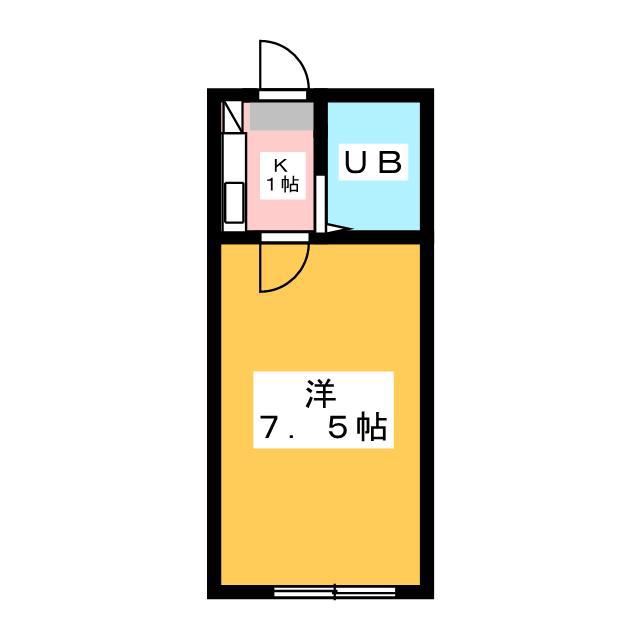 IVY-B(1K/1階)の間取り写真