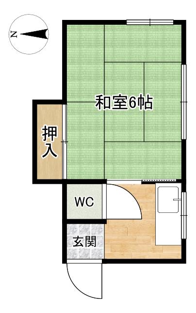 めぐみ荘(1K/1階)の間取り写真