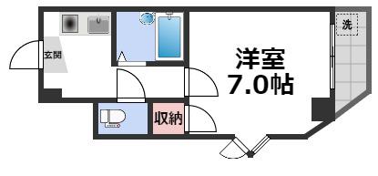 ラピス天満橋(1K/9階)の間取り写真