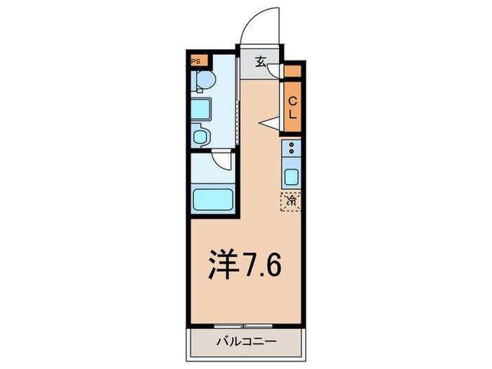 マテリア横浜ノース(ワンルーム/1階)の間取り写真