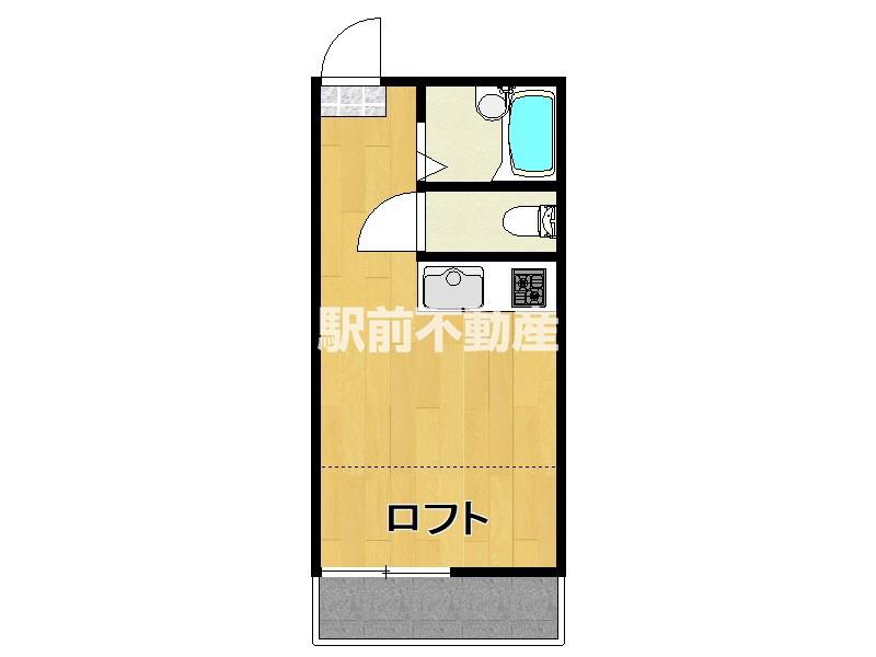 ルート新宮(ワンルーム/2階)の間取り写真