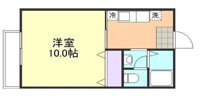 ジョイパレス21(1K/1階)の間取り写真