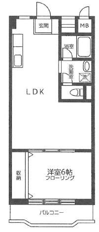 第九共立ビル(1LDK/4階)の間取り写真