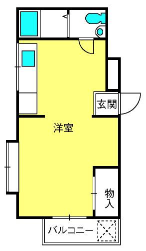 旭ニューハイツ(ワンルーム/2階)の間取り写真