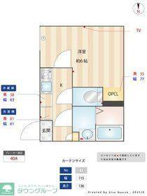 フロレスタ中野(1K/4階)の間取り写真