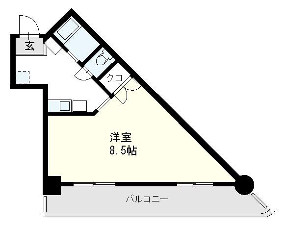 岩保ビル駅南(1K/7階)の間取り写真