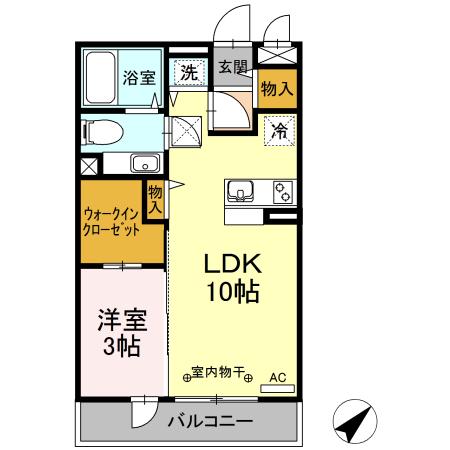 ブロッサムガーデンⅠ(1LDK/1階)の間取り写真