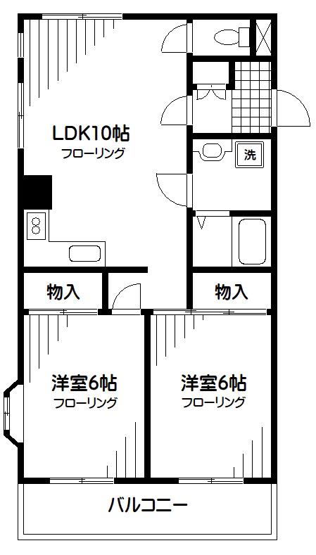 アーバンヒルズテリー(2LDK/1階)の間取り写真