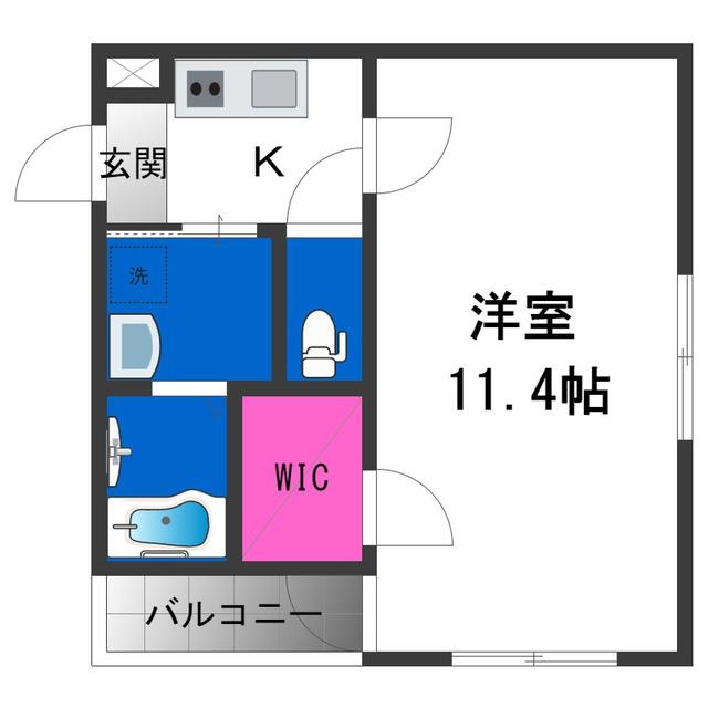 フジパレス山之内(1K/3階)の間取り写真