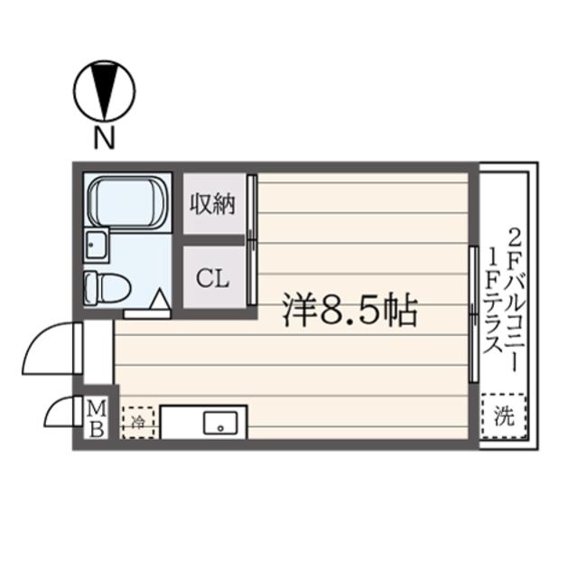 フラット連光寺(ワンルーム/1階)の間取り写真