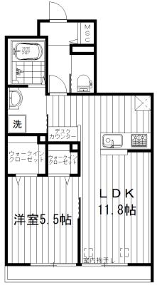 エルム桜山(1LDK/1階)の間取り写真