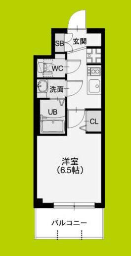 スプランディッドVII(1K/4階)の間取り写真