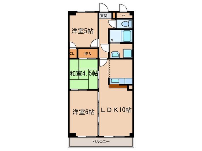 グランシャリオ(3LDK/3階)の間取り写真