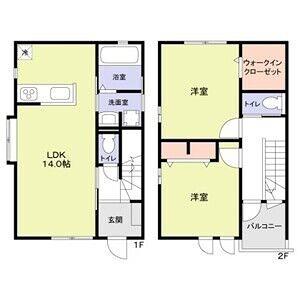 ヴェルラフィーネ帝塚山(2LDK/1階)の間取り写真