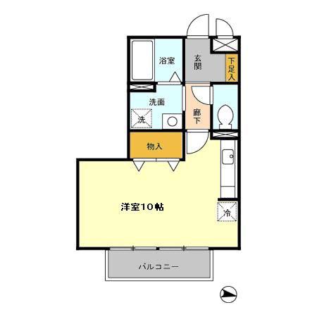 エトワールA(ワンルーム/3階)の間取り写真