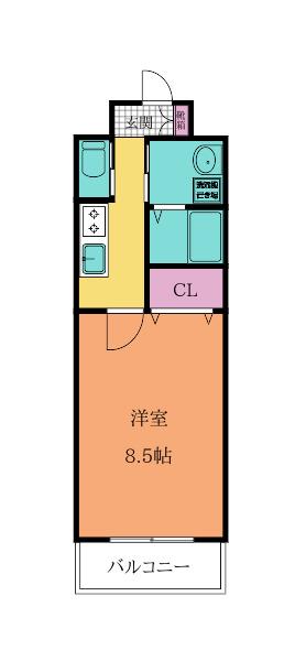 ラフィーネ到津学園通(1K/11階)の間取り写真