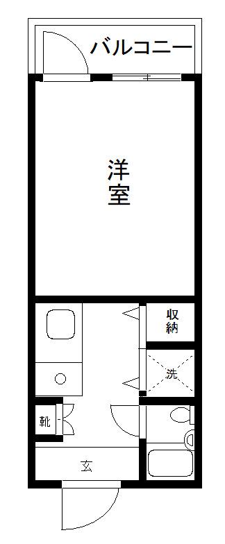 エムズ横浜(ワンルーム/3階)の間取り写真