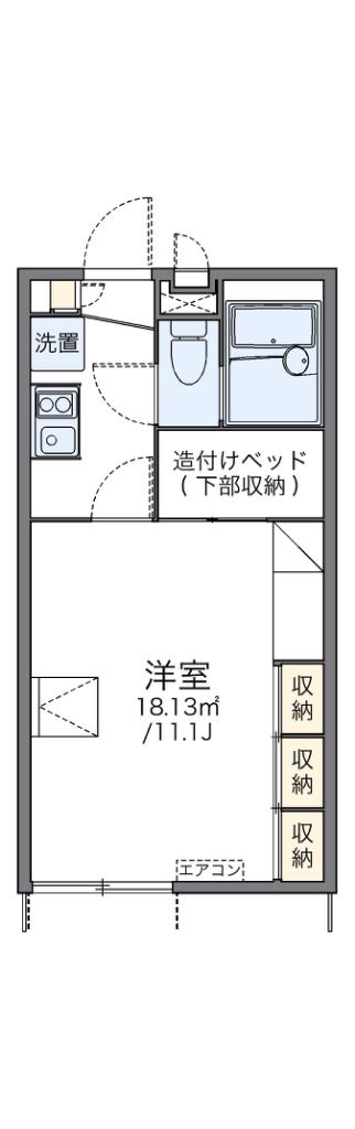 レオパレスビハク(1K/1階)の間取り写真