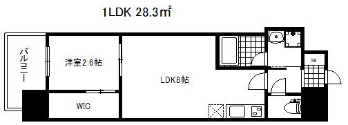 セレニテ神戸元町プリエ(1LDK/13階)の間取り写真