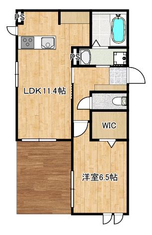 千年ヘーベルメゾン(1LDK/1階)の間取り写真