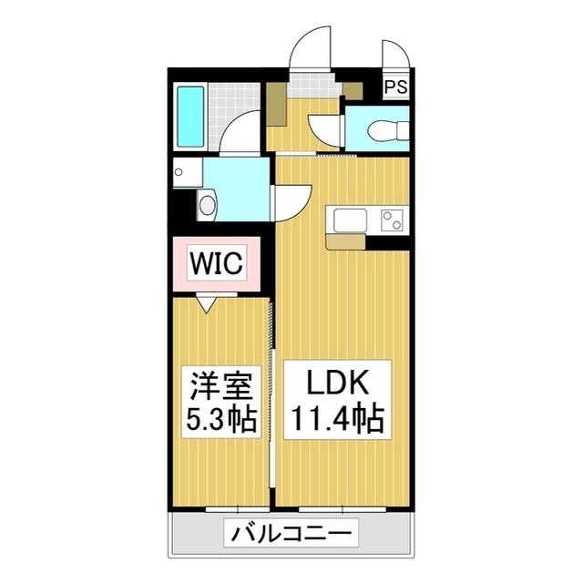 コンフォーティア伊那中央A(1LDK/3階)の間取り写真