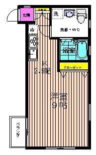 ハイムハピネス(1K/1階)の間取り写真