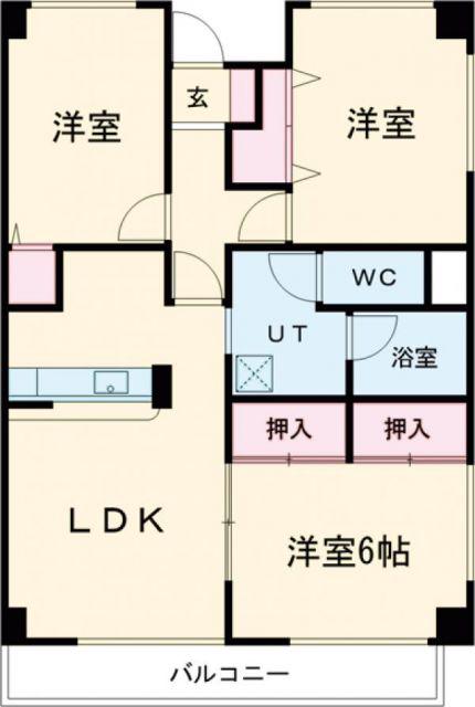 アーバンコートK(3LDK/3階)の間取り写真