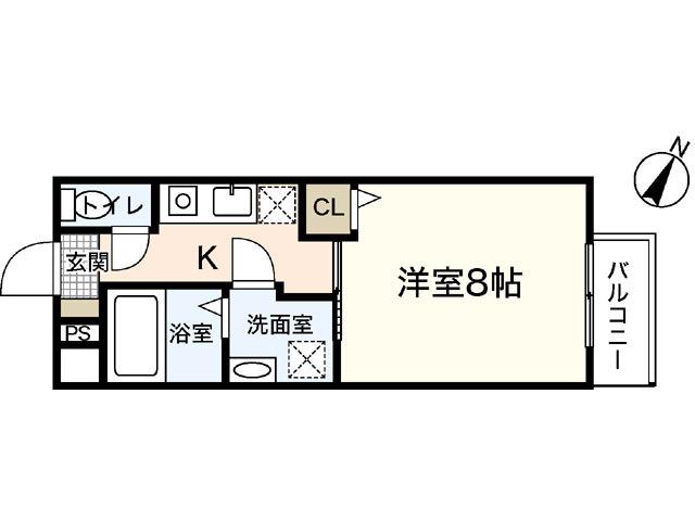 PLEIN SOLEIL 東霞町(1K/1階)の間取り写真