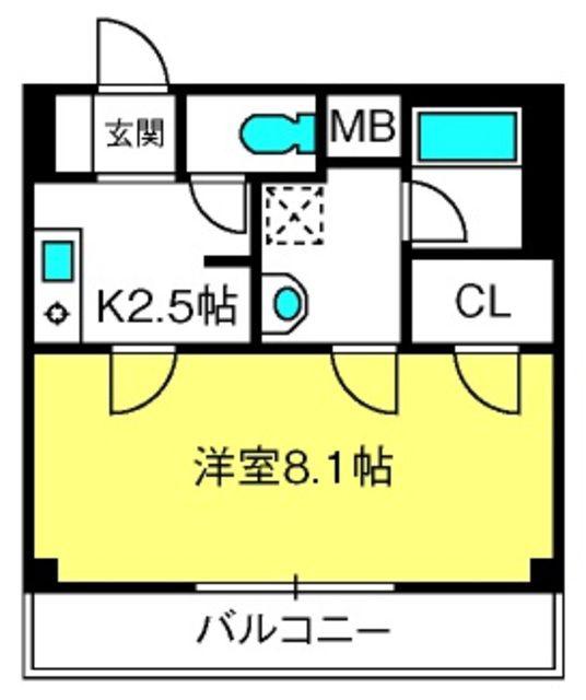 アーバンコート浦和(1K/2階)の間取り写真