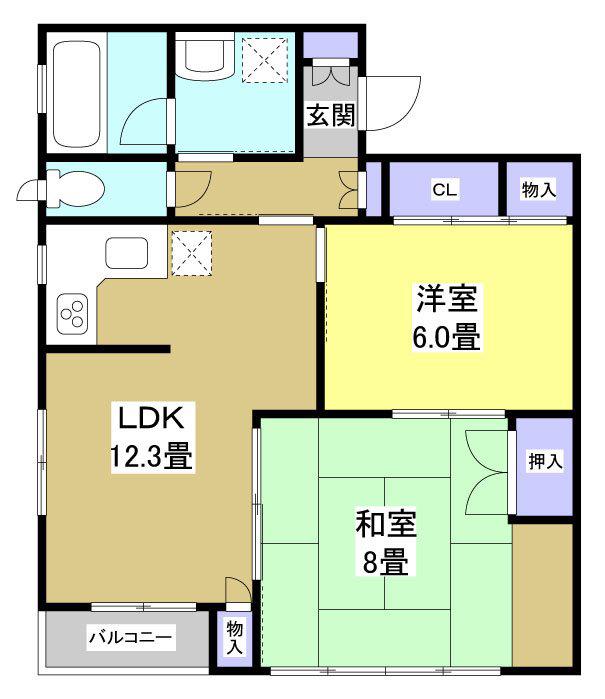 SIESTA DAIKUMACHI(2LDK/5階)の間取り写真